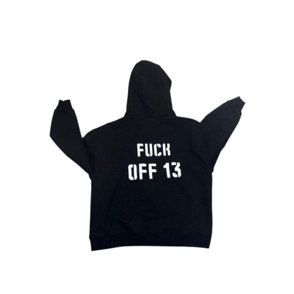 Moninc Black Hoodie With Graphic Text Design Size M - Picture 3 of 3